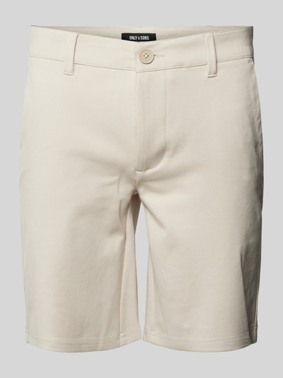 Only & Sons Shorts mit französischen Eingrifftaschen Beige 1