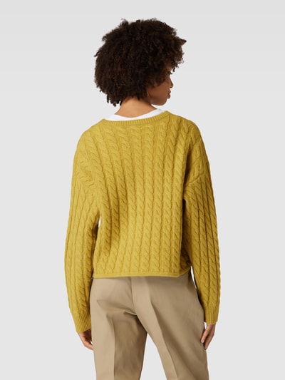 Levi's® Strickpullover mit Zopfmuster Modell 'RAE' Senf 5