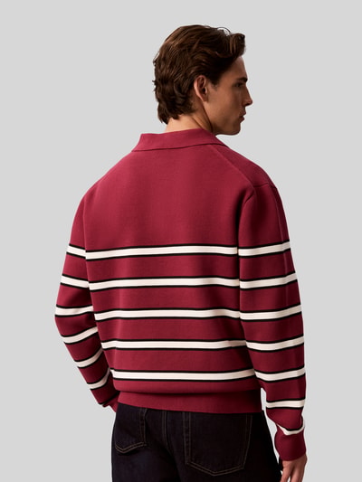 Calvin Klein Jeans Relaxed Fit Sweatshirt aus Baumwoll-Mix  Bordeaux 4