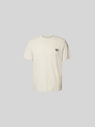 Produktfoto, Regular Fit T-Shirt aus reiner Baumwolle von Kenzo in Creme mit Label-Patch, Kurzarm, Rundhalsausschnitt, Herren T-Shirt