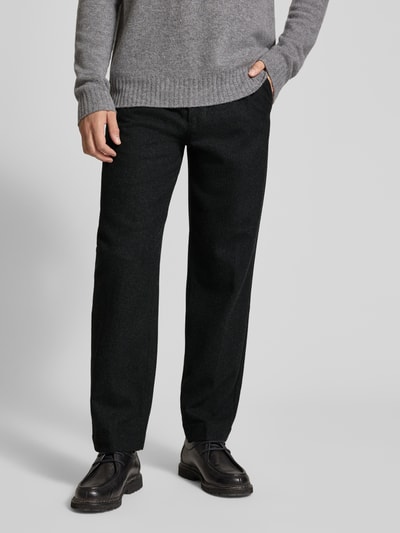 BOSS Orange Tapered chino van wolmix, model 'CHINO-ST' Zwart - 4