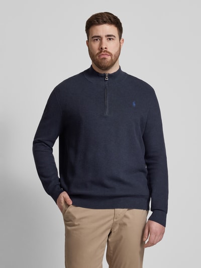 Polo Ralph Lauren Big & Tall PLUS SIZE gebreide pullover met schipperskraag Marineblauw - 4