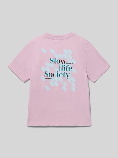 Garcia Regular Fit T-Shirt mit Logo-Print Rosa 3
