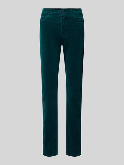 Christian Berg Woman Straight Fit Jeans aus Baumwoll-Mix in Cord-Optik Petrol 1