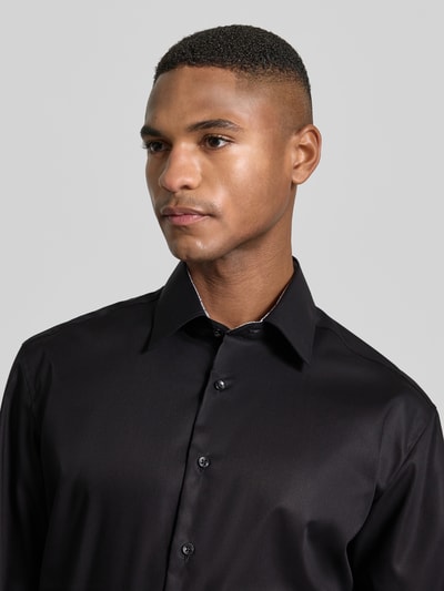 ETERNA Modern Fit Business-Hemd mit Knopfleiste Black 3