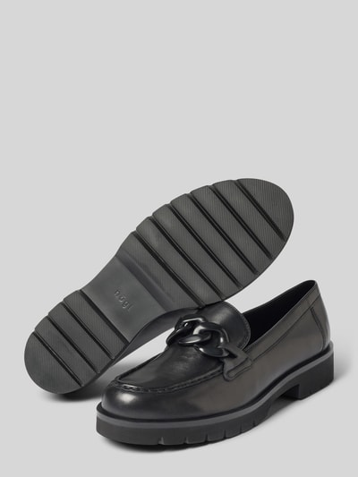 Produktfoto, Loafers aus Leder mit profilierter Sohle von Högl, Dames loafers van echt leer met afgeronde punt, comfortmodel, profielzool, hakhoogte maat 40: 3 cm, schachthoogte maat 40: 6 cm, schachtbreedte maat 40: 13 cm, zwart, glad oppervlak, matte textuur