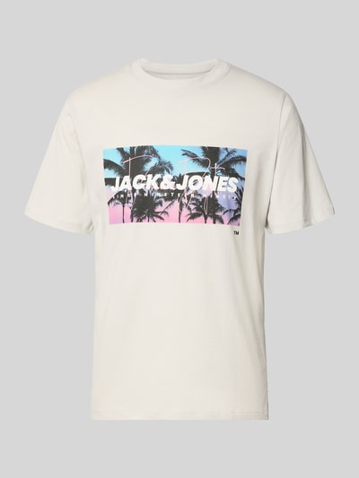 JACK & JONES T-Shirt mit Label-Print Modell 'INDIANA' Stein 2