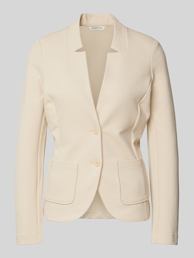 Tom Tailor Regular Fit Blazer mit Baumwoll-Anteil Beige 1