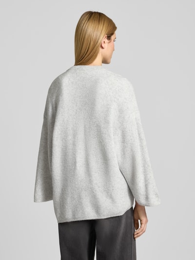 American Vintage Relaxed Fit Cardigan mit Woll-Anteil Modell 'Damsville' Hellgrau Melange 5