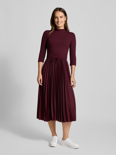 Tommy Hilfiger Sukienka casualowa taliowana z mieszanki wiskozy  Bordowy 4