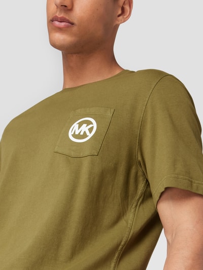 MICHAEL Michael Kors T-shirt z nadrukiem z logo Oliwkowy 3