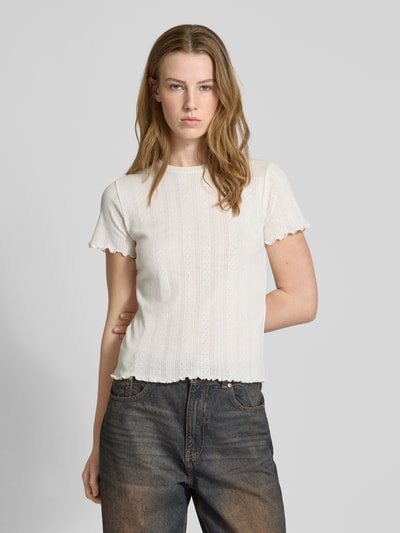 Pieces Regular fit T-shirt van katoenmix, model 'FIA' Wit - 4