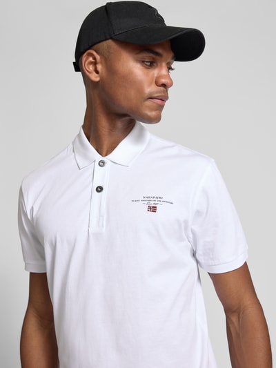 Napapijri Regular Fit Poloshirt mit Label-Stitching Modell 'elbas' Offwhite 3