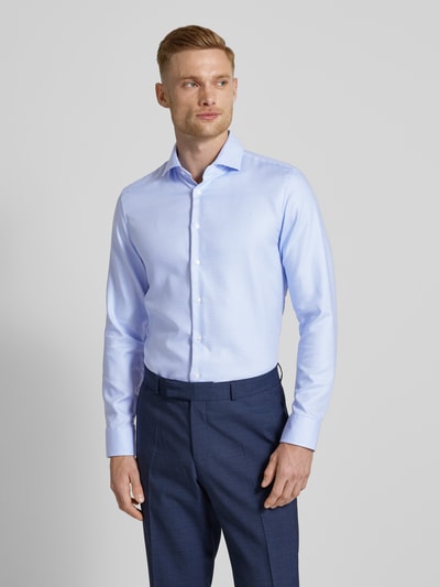 SEIDENSTICKER Slim Fit Business-Hemd mit Strukturmuster Bleu 4