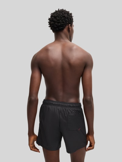 HUGO Zwembroek met labelprint, model 'HAITI' Zwart - 4