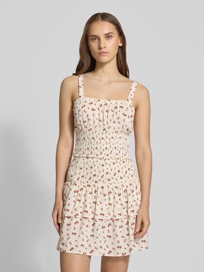 Review Korte top met smokdetails Beige - 4