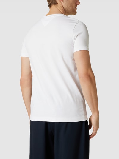 Tommy Hilfiger T-Shirt mit Label-Print Modell 'CURVE LOGO TEE' Weiss 5