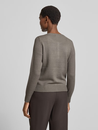 Christian Berg Woman Vest met knoopsluiting Olijfgroen gemêleerd - 5