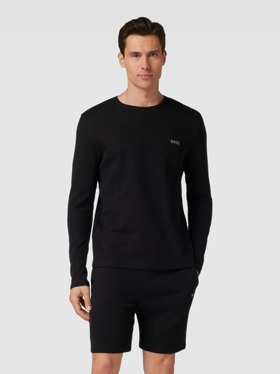 BOSS Shirt met lange mouwen en structuurmotief, model 'Waffle' Zwart - 4