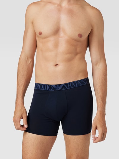 Emporio Armani Trunks im 2er-Pack mit Brand-Schriftzug Dunkelblau 1