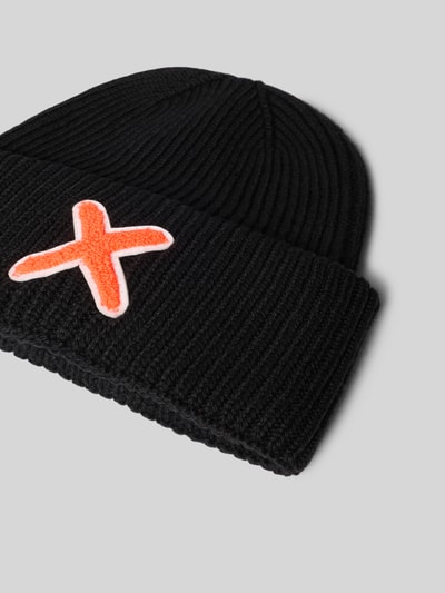 UNIO HAMBURG Mütze aus Schurwolle-Kaschmir-Mix mit Motiv-Stitching Black 2