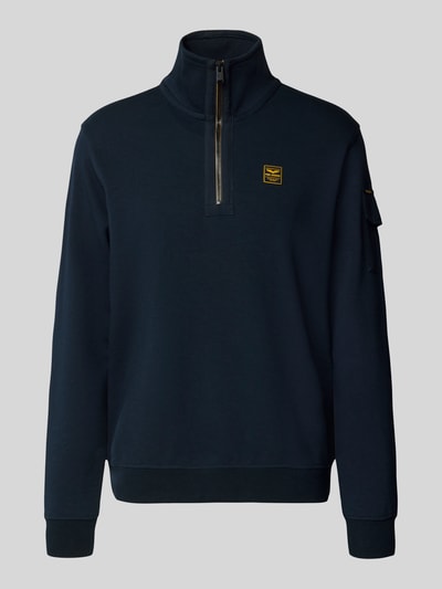 PME Legend Sweatshirt met schipperskraag en labeldetail Marineblauw - 2