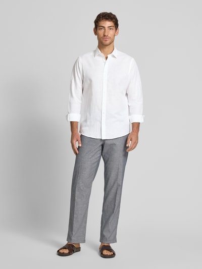 Jake*s Slim fit zakelijk overhemd met knoopsluiting Wit - 1