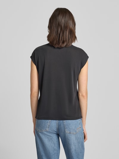 Vila T-shirt z dekoltem w serek model ‘modala’ Czarny 5