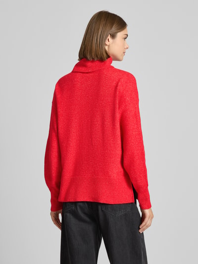 PIECES Regular Fit Rollkragenpullover mit Woll-Anteil Modell 'MALOU' Rot 5
