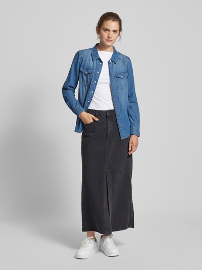 Only Jeansbluse mit Brusttaschen Modell 'ALEXA' Jeansblau 1