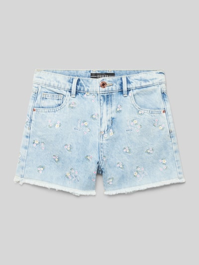 Guess Jeansshorts mit Motiv- und Label-Stitching Modell 'RIGID' Blau 1