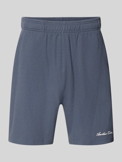 Produktfoto, Shorts mit Logo-Print und Eingrifftaschen von ANOTHER COTTON LAB aus blauem Baumwoll-Mix, lockerer Schnitt, elastischer Bund