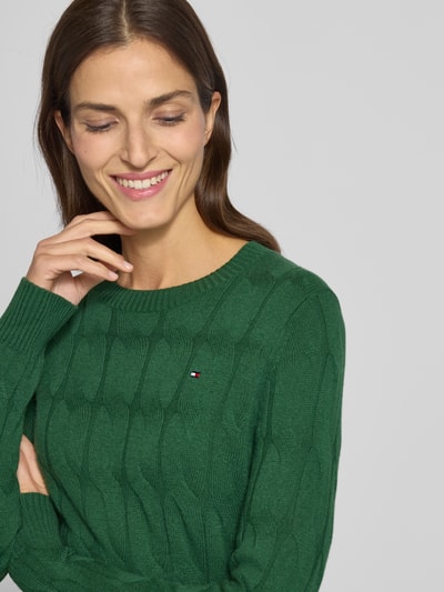 Tommy Hilfiger Regular Fit Strickpullover aus reiner Wolle Gruen 3
