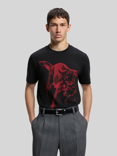 HUGO Regular Fit T-Shirt aus reiner Baumwolle Modell 'Daffilo'  Black 4