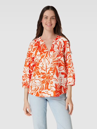 s.Oliver RED LABEL Blouse met tuniekkraag, model 'Voile' Oranje - 4