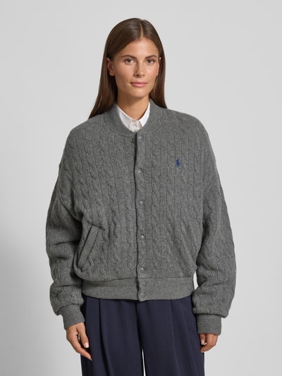 Polo Ralph Lauren Regular fit bomberjack met kasjmier in gebreide look Grafiet - 4
