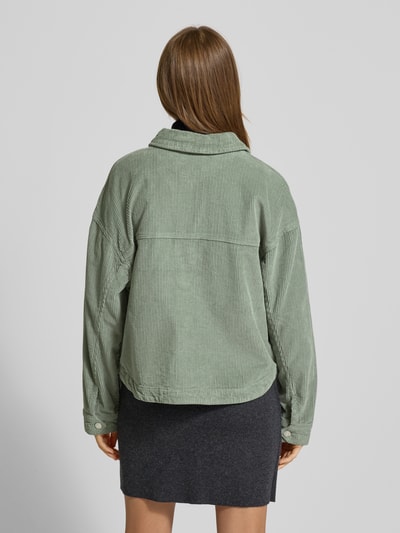 Vero Moda Loose fit overhemdjack van puur katoen, model 'JAMIE' Rietgroen - 5