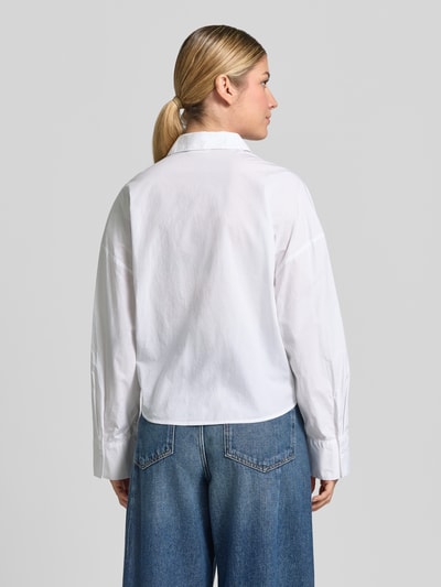 s.Oliver RED LABEL Cropped Langarmbluse mit weitem Kragen Weiss 5