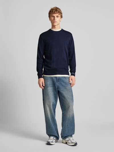 Pepe Jeans Strickpullover mit Rundhalsausschnitt Modell 'Andre' Blau 1