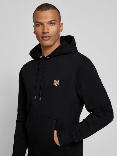 MAISON KITSUNE Hoodie mit Label-Stitching Black 3