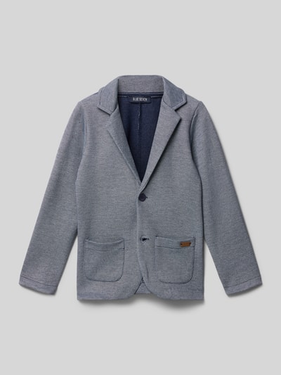 Produktfoto, Blazer mit Reverskragen und aufgesetzten Taschen von Blue Seven aus Baumwoll-Mix, Regular-Fit, Grau, Knopfverschluss, Struktur-Oberfläche