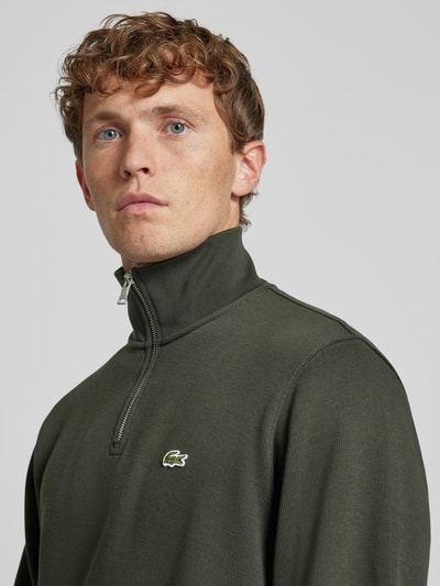 Lacoste Gebreide pullover met opstaande kraag Donkergroen - 3