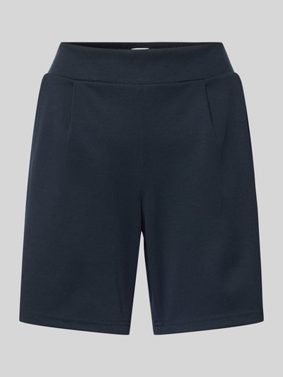 ICHI Regular fit sweatshorts met bandplooien, model 'Kate' Marineblauw - 2