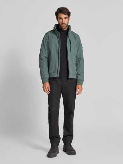 Tom Tailor Regular fit blouson met ritszakken Rietgroen - 1