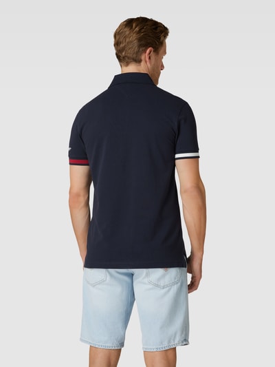 Tommy Hilfiger Slim fit Poloshirt mit Label-Stitching Modell 'FLAG' Marine 5