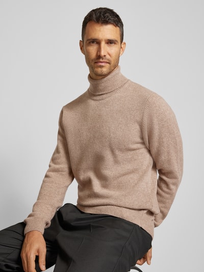 Casual Friday Rollkragenpullover mit Label-Detail Modell 'Karl' Camel Melange 3