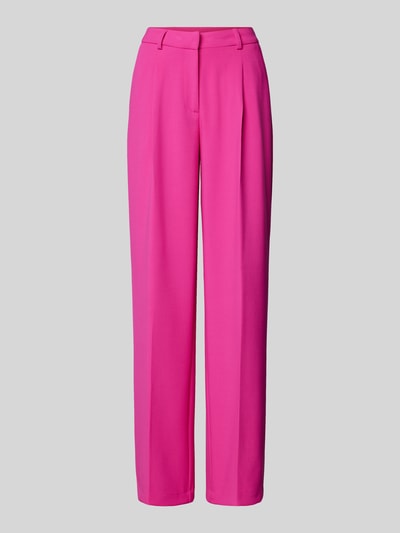 Milano Italy Wide Leg Stoffhose mit Bügelfalten Pink 2