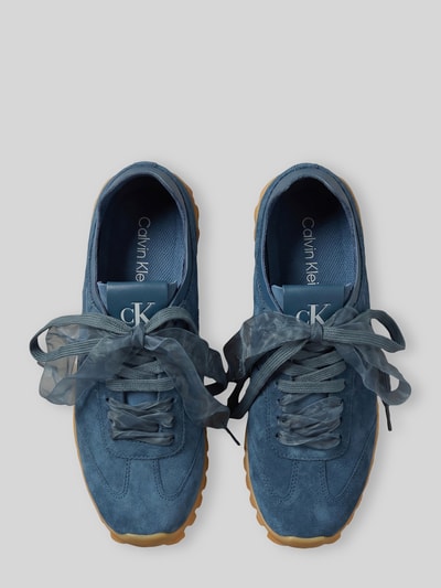 CK Calvin Klein Sneaker aus Veloursleder mit zwei Schnürsenkeln Dunkelblau 3