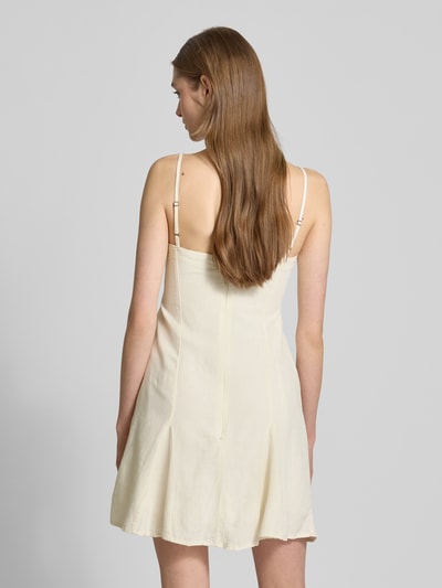 Review Ausgestelltes Minikleid Leinen-Anteil Offwhite 5