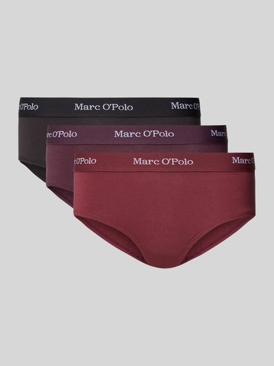 Marc O'Polo Regular Fit Panty mit Label-Schriftzug Bordeaux 1